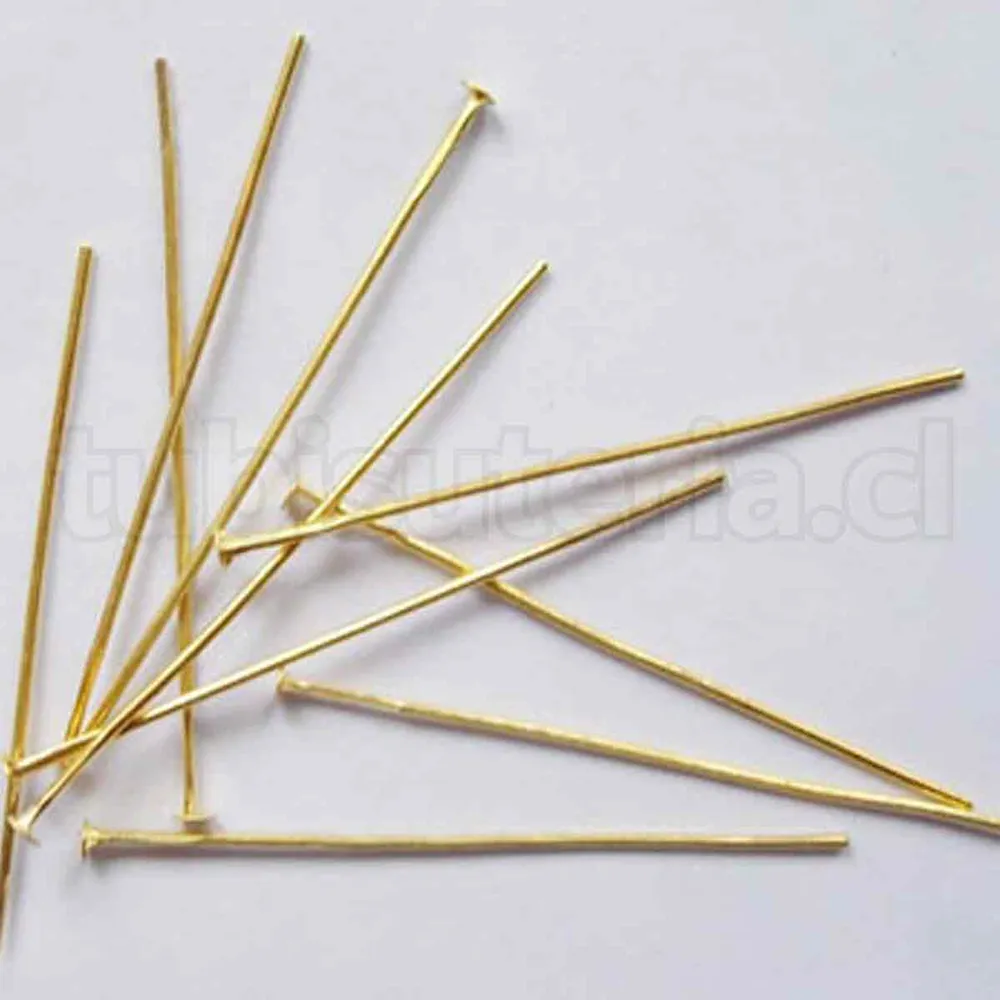 Vástagos de tope, 50×0.7 mm, Latón, color oro. TuBisuteria®