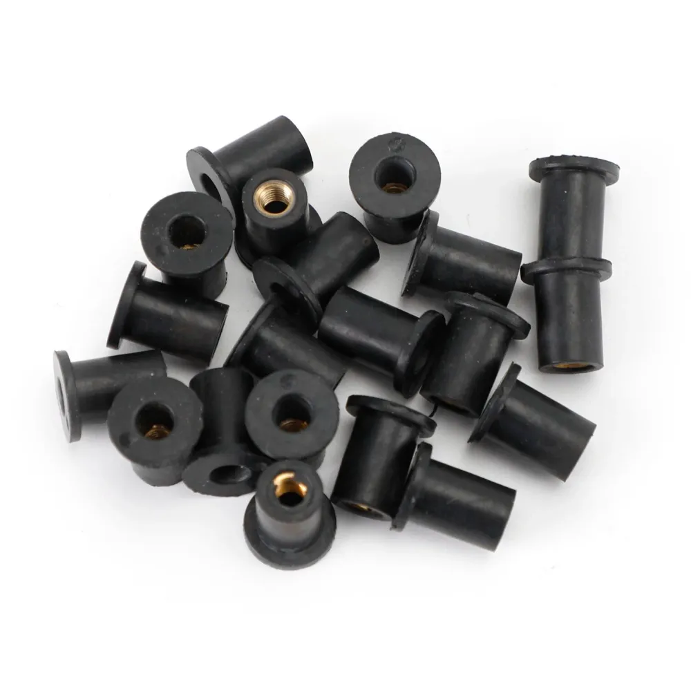 Tuercas de goma M4 para pozos Tuercas para pozos para carenado & Paquete de fijación de pantalla de 20 - Orificio de 8 mm