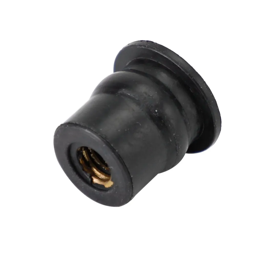 Tuercas de goma M6 para pozos Tuercas para pozos para carenado & Paquete de 100 fijaciones de pantalla - Orificio de 13 mm