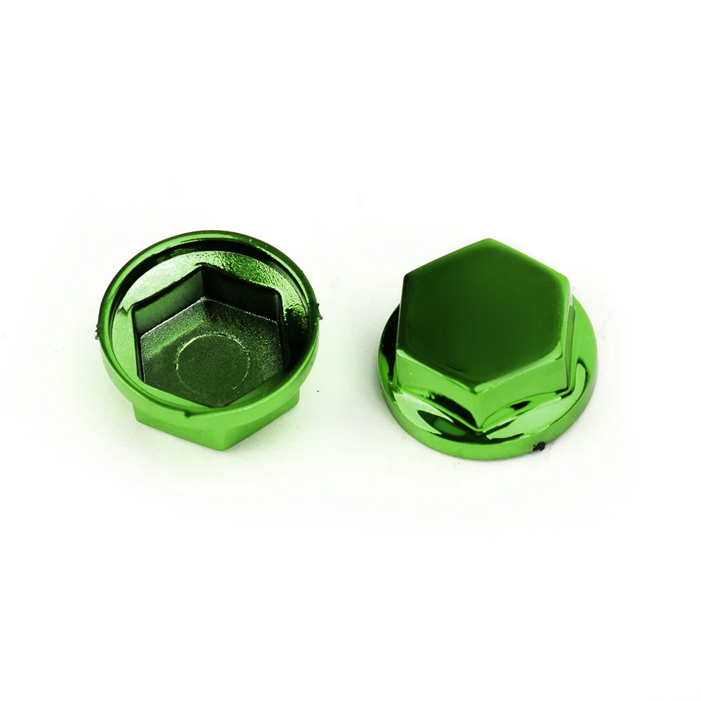 30 Uds., 5 tamaños, cubiertas de tornillo hexagonales de plástico verde para motocicleta, tapa de tuerca de perno, cubiert...