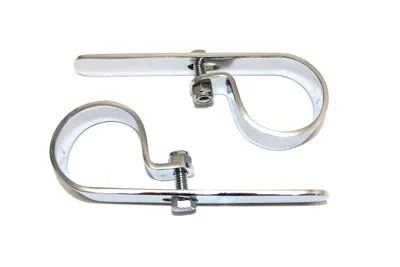 Universal Chrome 1-7/8" Exhaust "P" Clamp Set Harley-Davidson 1-3/4" Headers V-Twin