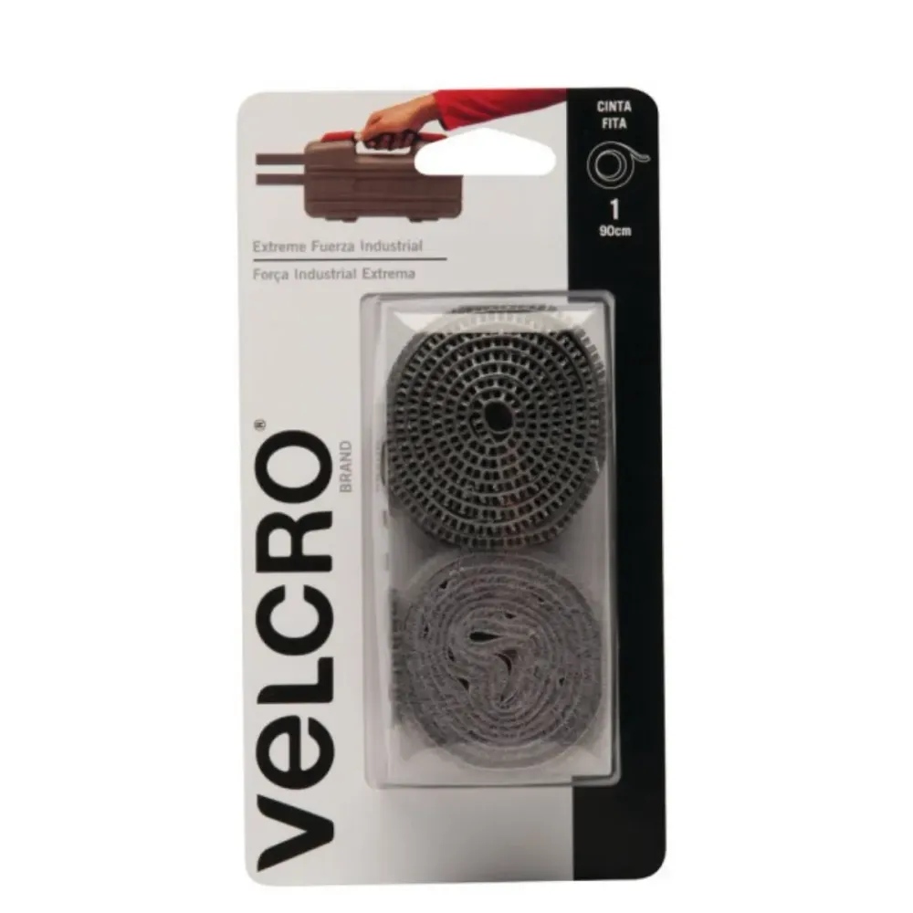 Cinta Adhesiva VELCRO® Fijación Extrema Alta Resistencia, Color Titanio