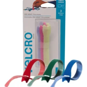 3 Cintas Organizadoras VELCRO® para Cables – Tiras de Sujeción Multicolor