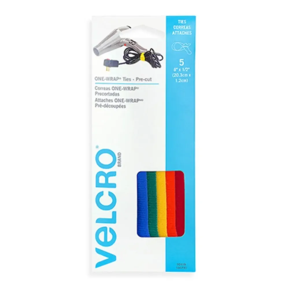5 Correas Sujeción VELCRO® Tiras Multicolor Organizador de Cables