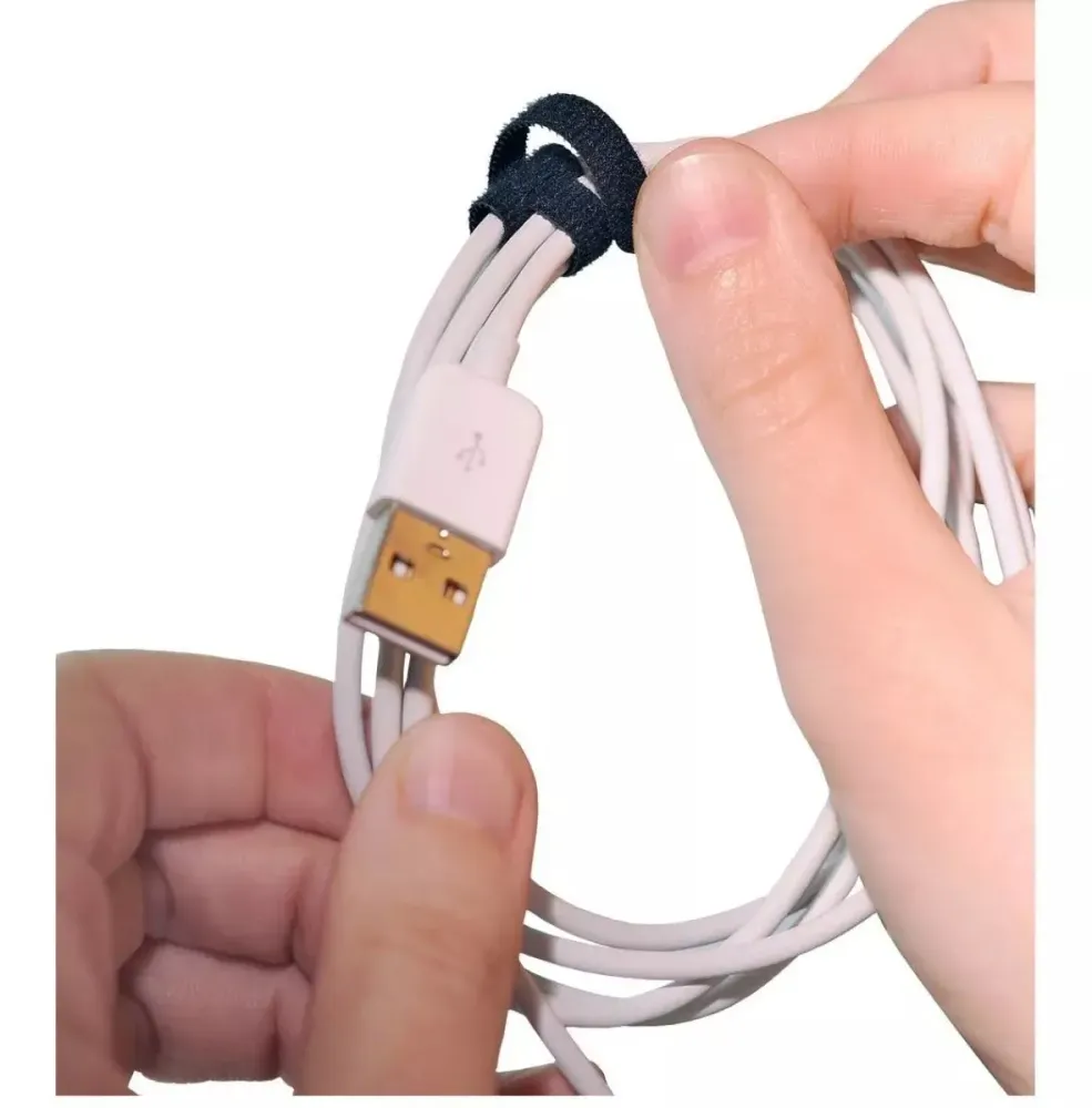 2 Pack Cincho Organizador Cables Velcro® Tira Sujeción Negro