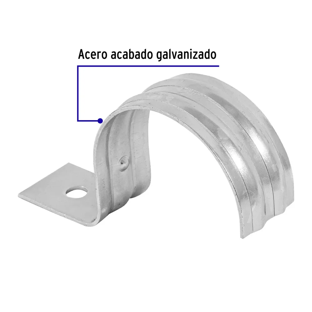 Bolsa con 5 abrazaderas 2" tipo uñ para tubo, Volteck