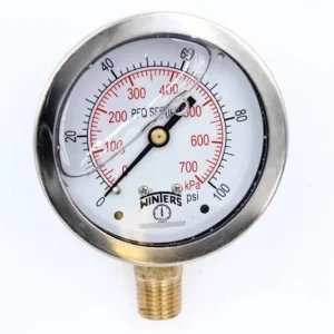 Manometro Con Glicerina 1/4 Npt 0/100 Psi/bar Winters Pfq804