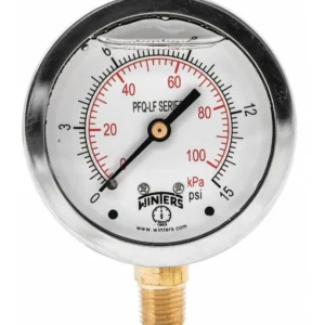 Manometro Con Glicerina 1/4 Npt 0/15 Psi/bar Winters PFQ800