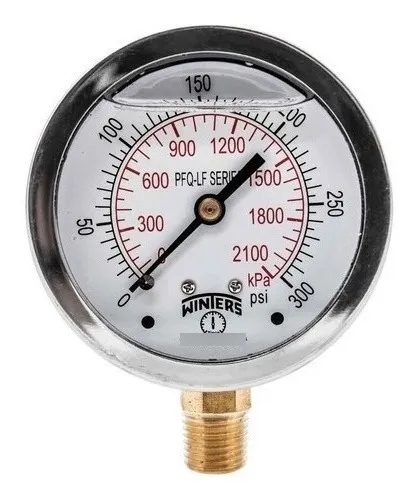 Manometro Con Glicerina 1/4 Npt 0/300 Psi/bar Winters PFQ807