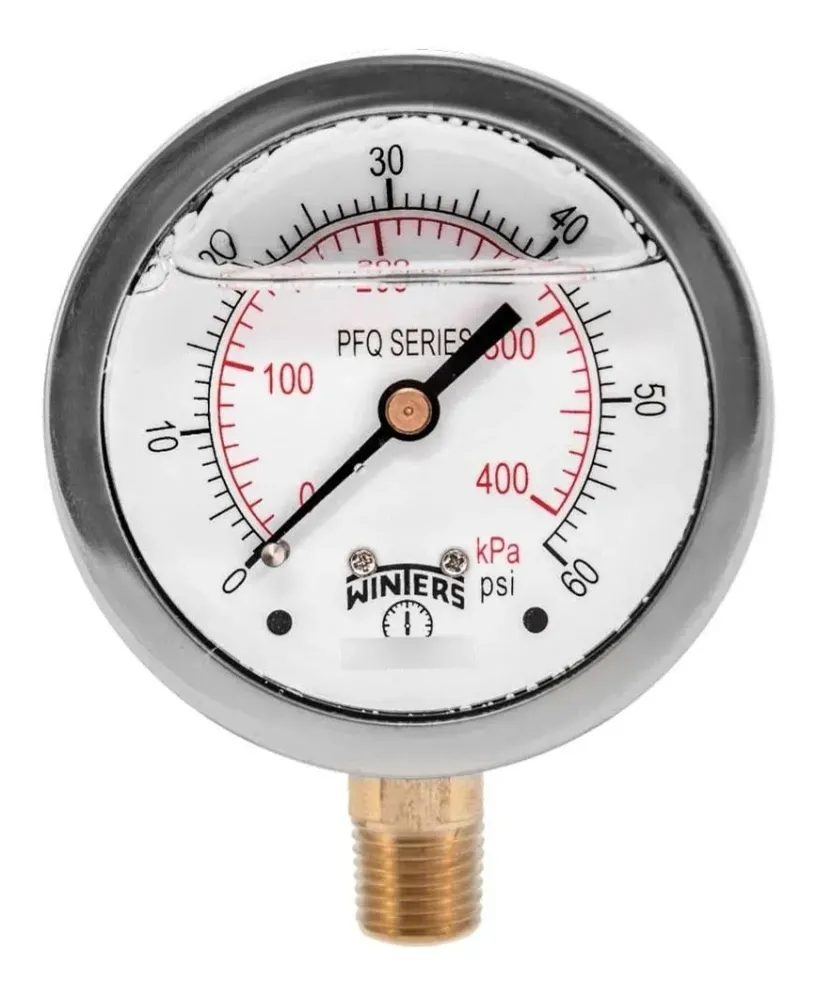 Manometro Con Glicerina 1/4 Npt 0/60 Psi/bar Winters PFQ803
