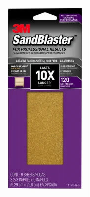 Sandpr 3-2/3" de ancho, 120 g, paquete de 6 3M