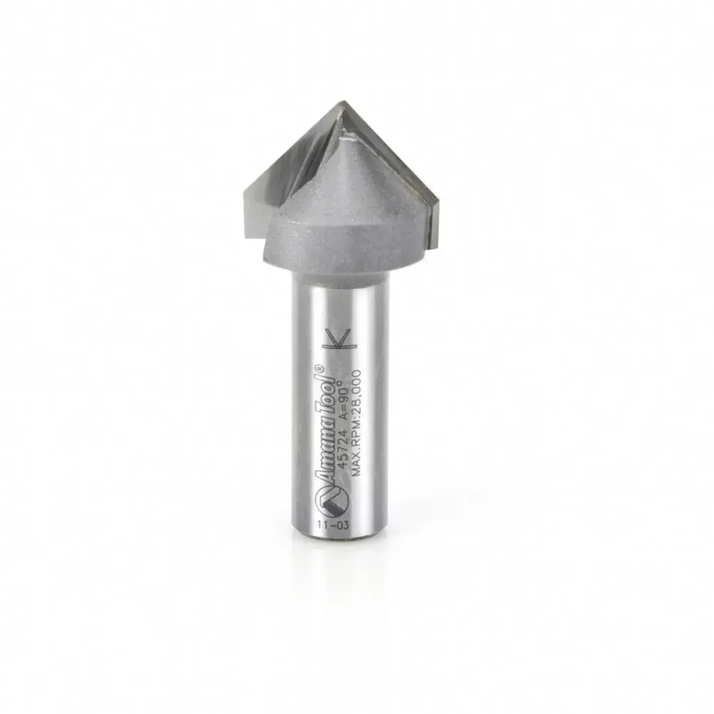 Amana - A45724 Broca para ranurar en V con diámetro de corte de 1 pulgada