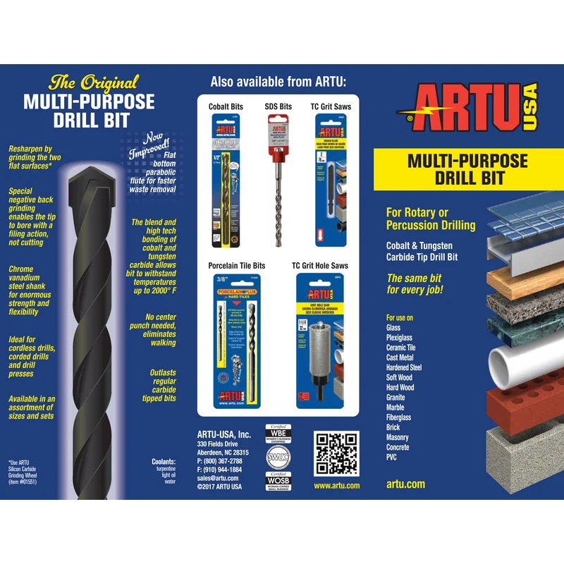 Broca ARTU con punta de carburo de tungsteno de 1/8 pulg. x 2-5/8 pulg. de largo, vástago recto, 1 pieza - Oferta de la se...