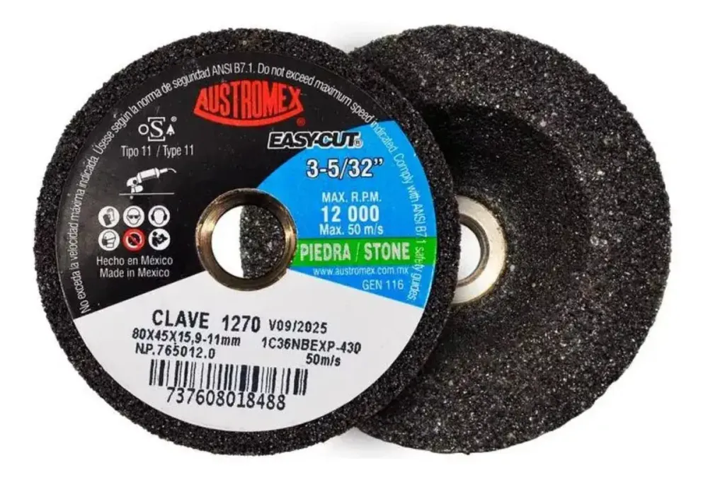 Copa Abrasiva Desbaste Austromex Grano 36 32'' Piedra Lijar