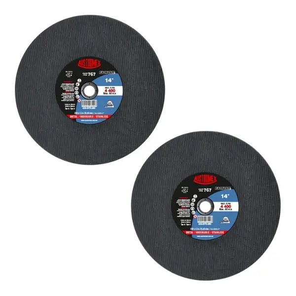 Pack 2 Disco Corte Metal Acero Inoxidable Austromex 14 PuLG