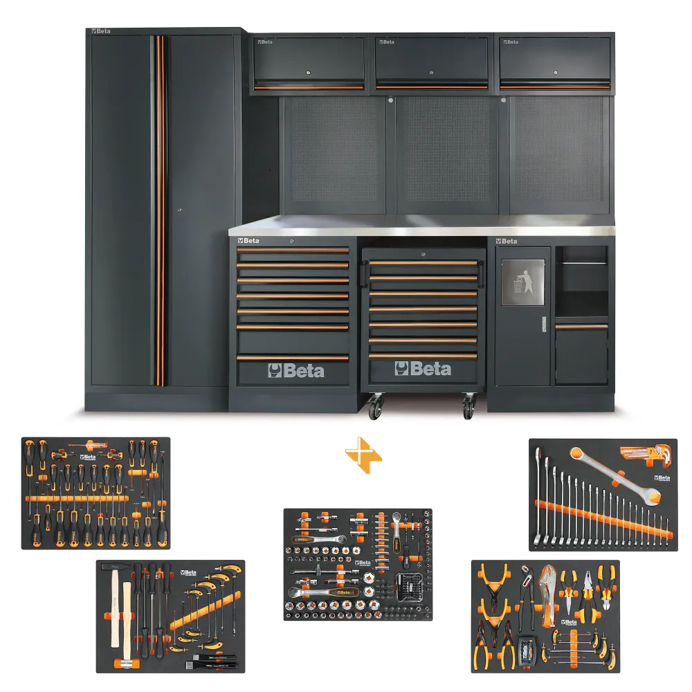 Mobiliario de taller Beta C45PRO 2.0 X con 268 herramientas gratuitas