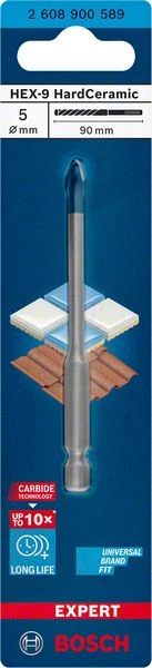 Broca cerámica BOSCH Expert HardCeramic HEX-9 Ø 5 mm longitud total 90 mm ( 4000909789 )