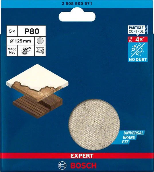 Disco de lija de malla BOSCH Expert M480 125 mm grano 80 (4000844852)