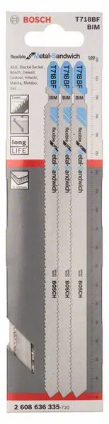 Hoja de sierra de calar BOSCH T 718 BF Longitud total 180 mm ( 4000909230 )