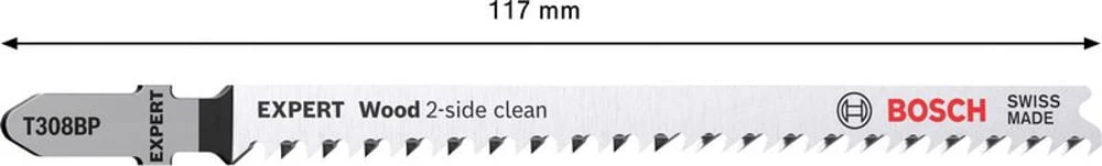 Hoja de sierra de calar BOSCH Wood 2-side clean T 308 BP longitud total 117 mm (4000837534)