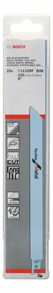 Hoja de sierra de sable BOSCH S 1122 BF Longitud 225 mm Anchura 19 mm ( 8000343759 )