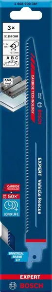 Hoja de sierra de sable BOSCH Expert Automotive Acero Longitud 225 mm Anchura 20 mm ( 4000837437 )