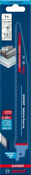 Hoja de sierra de sable BOSCH Expert Automotive Acero Longitud 225 mm Anchura 20 mm ( 4000837436 )