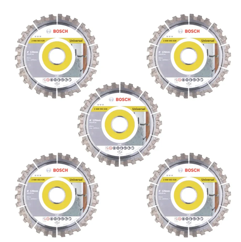 Bosch Best Universal Disco de corte de diamante 125 x 22,23mm, 5pcs (5x 2608603630) Bosch Professional