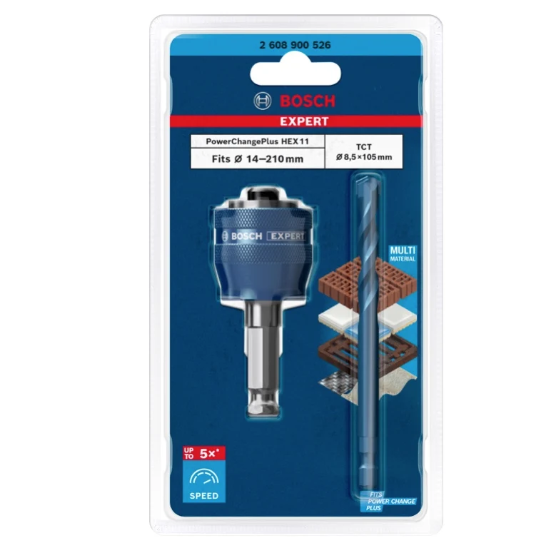Bosch EXPERT Adaptador Power Change Plus Broca Hex 11 TCT 8,5 x 105 mm (2608900526) Metal duro Bosch Professional