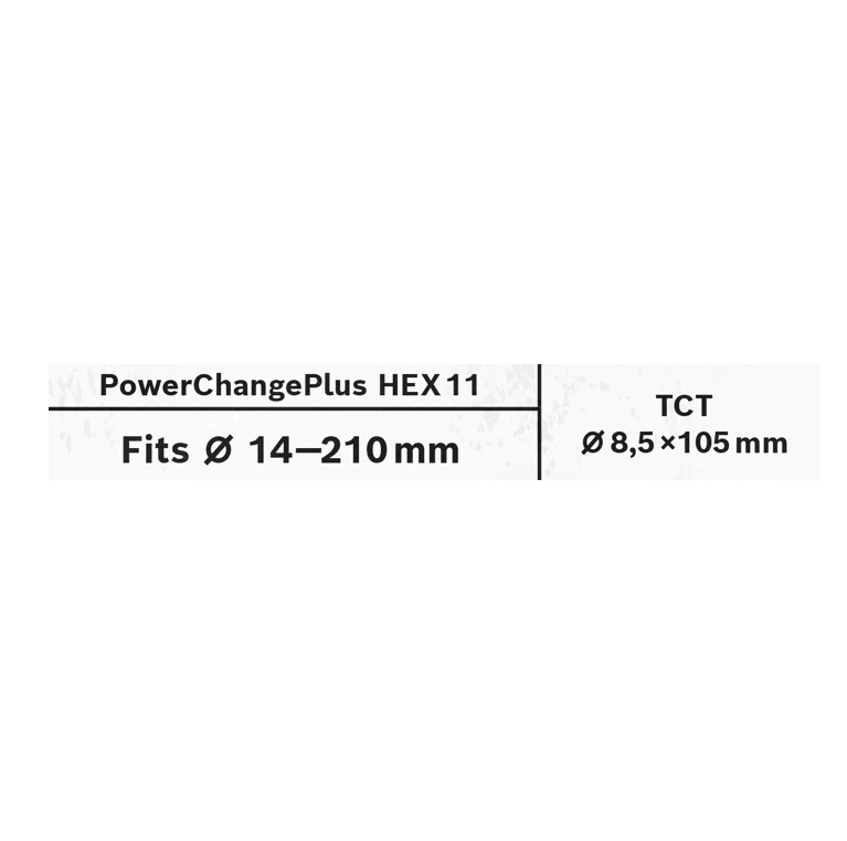 Bosch EXPERT Adaptador Power Change Plus Broca Hex 11 TCT 8,5 x 105 mm (2608900526) Metal duro Bosch Professional