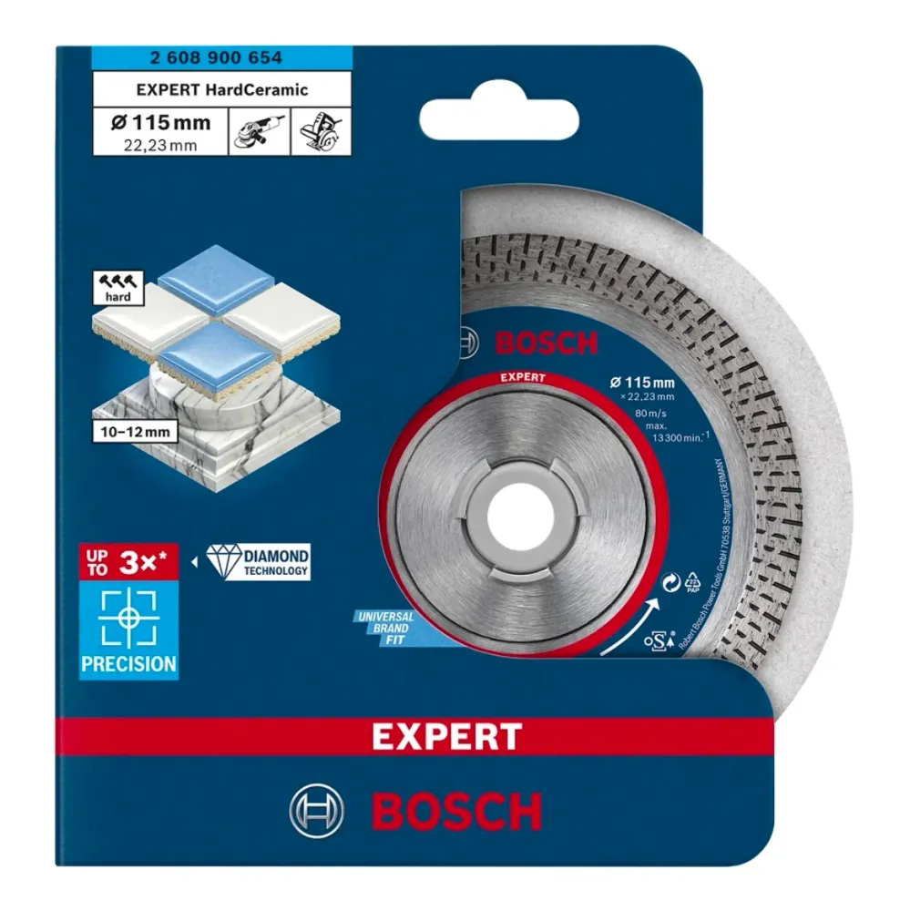 Bosch EXPERT HardCeramic disco de corte de diamante 115 x 22,23 mm 1 pieza (2608900654) Diamond Technology Bosch Professional