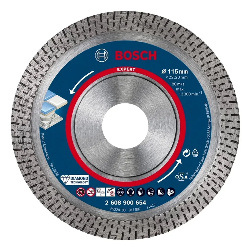 Bosch EXPERT HardCeramic disco de corte de diamante 115 x 22,23 mm 1 pieza (2608900654) Diamond Technology Bosch Professional