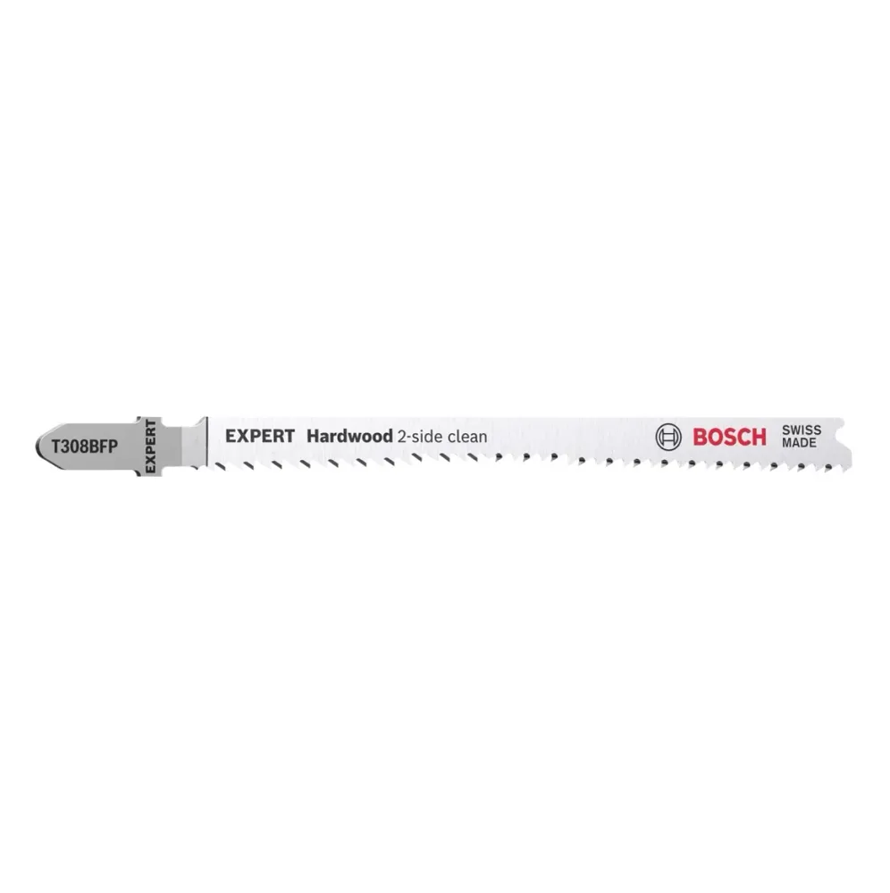 Bosch EXPERT Hardwood 2 side clean T 308 BFP hoja de sierra de calar 117 mm 25 piezas (2608901181) bimetálica Bosch Profes...
