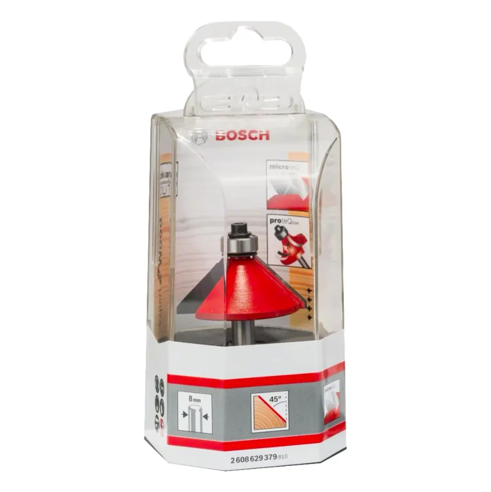 Bosch Expert para madera Fresa para biselar 8 x 44 x 61 mm 45 ( 2608629379 ) para madera Bosch Professional