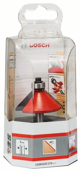 Bosch Expert para madera Fresa para biselar 8 x 44 x 61 mm 45 ( 2608629379 ) para madera Bosch Professional
