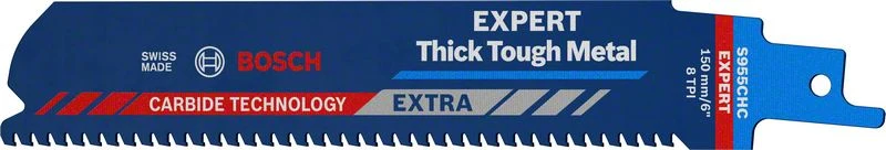 Bosch EXPERT Thick Tough Metal S 955 CHC hoja de sierra de sable 150 mm 10 piezas (2608900367) Tecnologí de carburo Bosch...