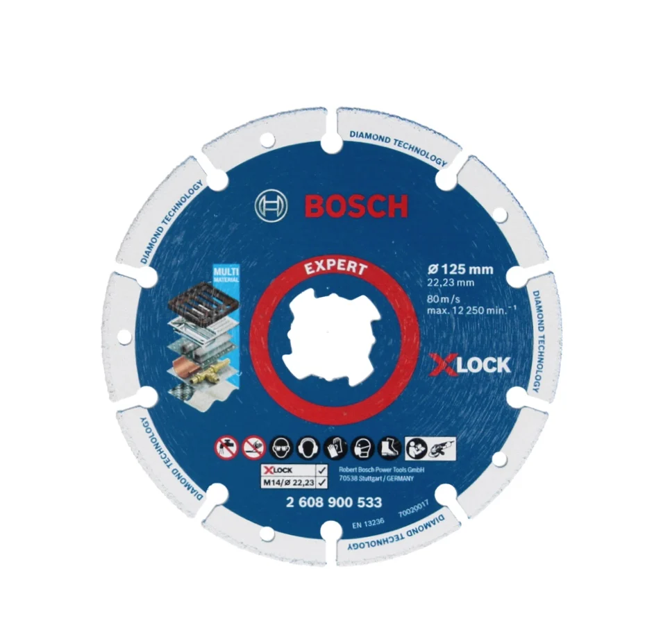 Bosch Expert X-LOCK Disco de corte diamantado para metal, 125 x 22,23 mm para amoladora angular X-LOCK, 4 uds. (4x 2608900...