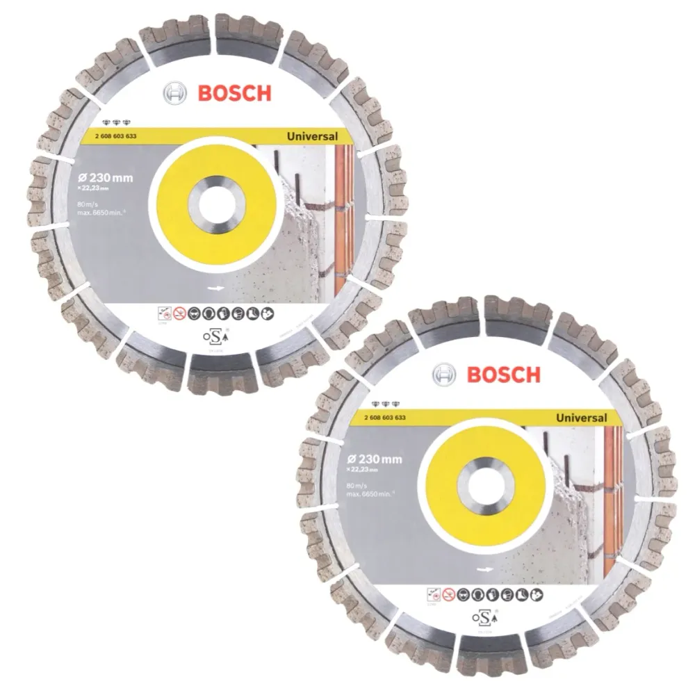 Bosch Mejor para Disco de Corte Diamantado Universal 230 x 22,23mm, 2pcs. (2x 2608603633) Bosch Professional