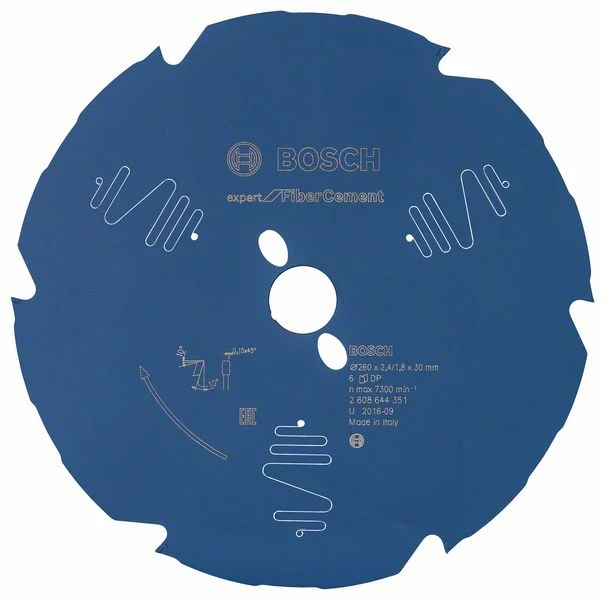 Bosch Professional Expert cuchilla circular para fibrocemento 260 x 30 x 2,4 mm 6 dientes ( 2608644351 )