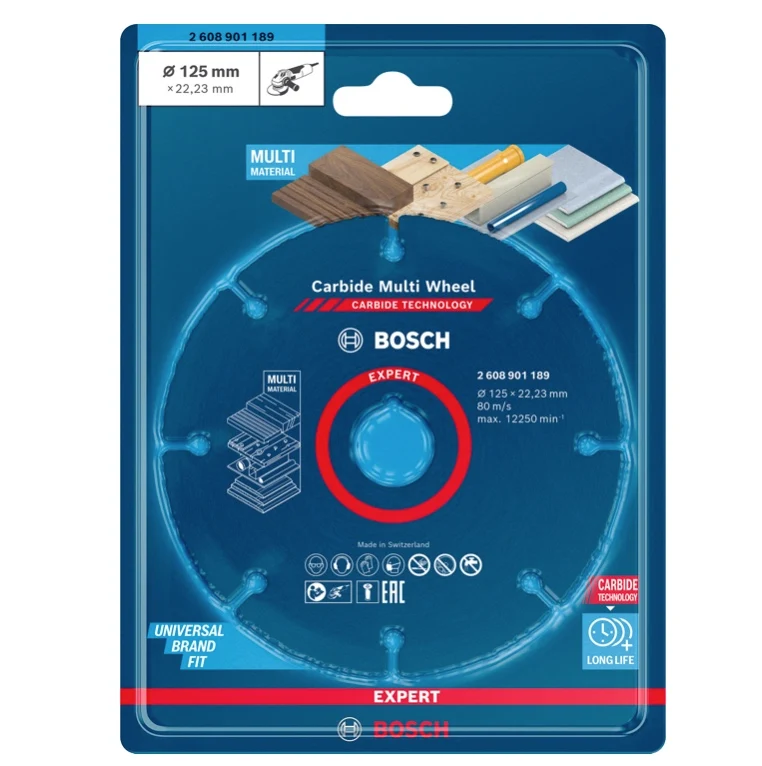 Disco de corte Bosch EXPERT Carbide Multi Wheel 125 x 22,23 mm ( 2608901189 ) - sucesor de 2608623013 Bosch Professional