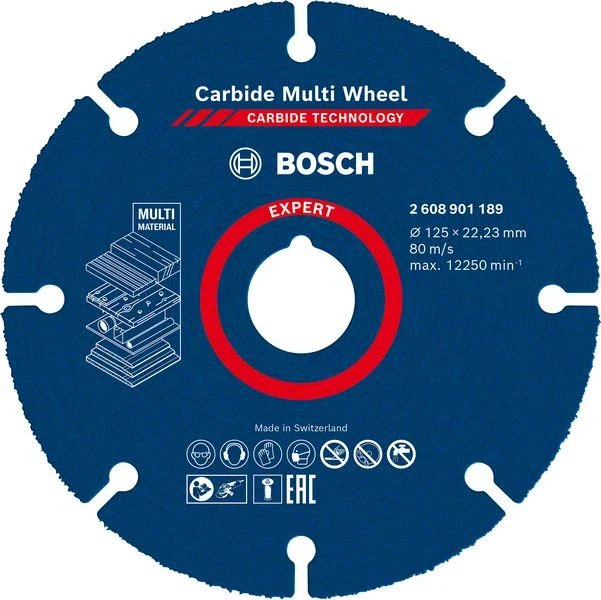 Disco de corte Bosch EXPERT Carbide Multi Wheel 125 x 22,23 mm ( 2608901189 ) - sucesor de 2608623013 Bosch Professional