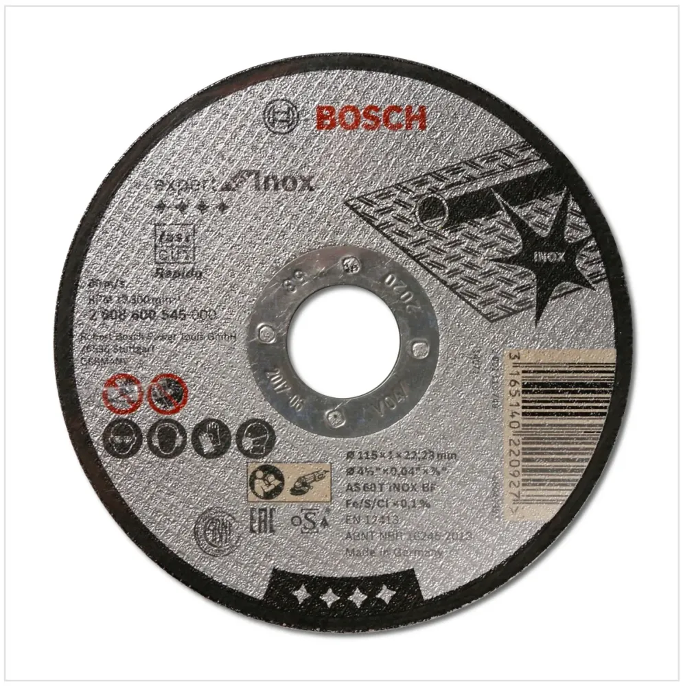 Disco de corte Bosch AS 60 T INOX BF 115 x 1,0 mm 25 piezas (25x 2608600545) Bosch Professional