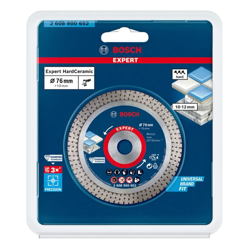 Disco de corte diamantado Bosch Expert Hard Ceramic 76 mm 76 x 1,5 x 10 mm ( 2608900652 ) Diamond Technology - sucesor de...