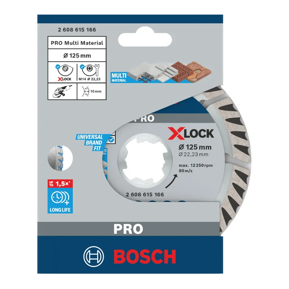 Disco de corte diamantado Bosch Expert X-LOCK Standard para Universal 125 x 22,23 mm 1 ud. ( 2608615166 ) Bosch Professional