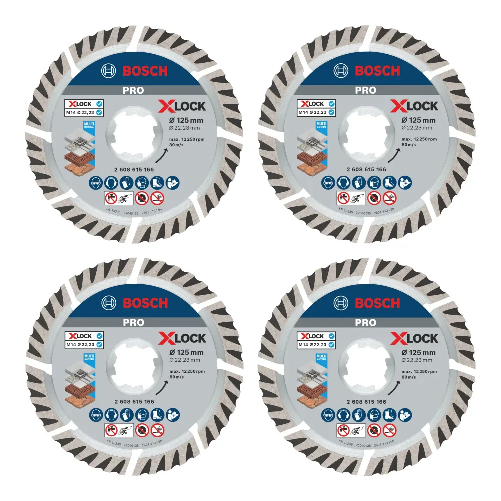 Disco de corte diamantado Bosch Expert X-LOCK Standard para Universal 125 x 22,23 mm 4 uds. ( 4x 2608615166 ) Bosch Profes...
