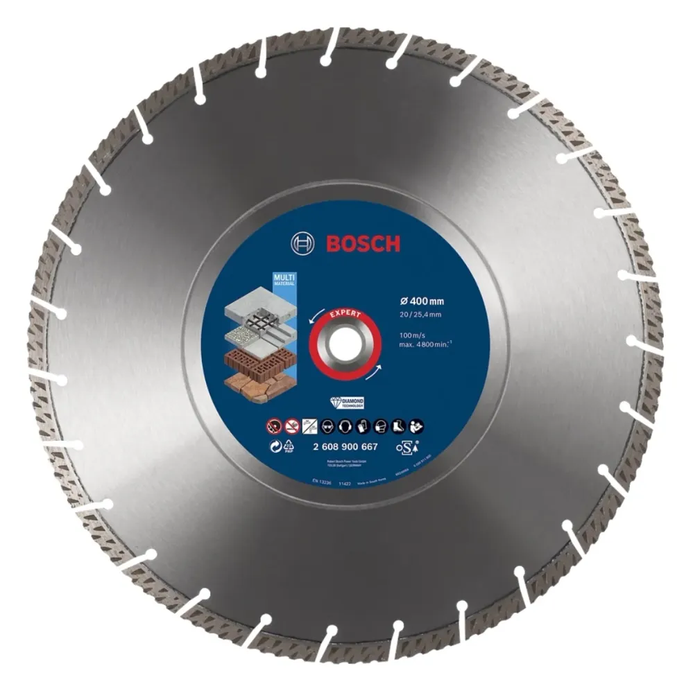 Disco de corte de diamante Bosch Expert MultiMaterial 400 x 3,3 x 25,40 mm (2608900667) Tecnologí Diamond para sierras de...