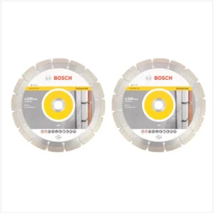Disco de corte de diamante universal estándar Bosch 230 mm 2 piezas (2x 2608615065) soporte de hormigón 22,23 mm Bosch Pro...