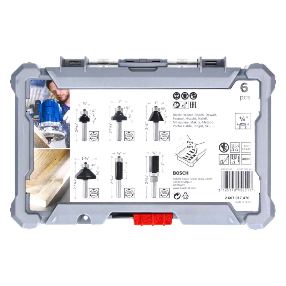 Fresas de cantos Bosch. Vástago 1/4' (2607017470) - 6 piezas Bosch Professional