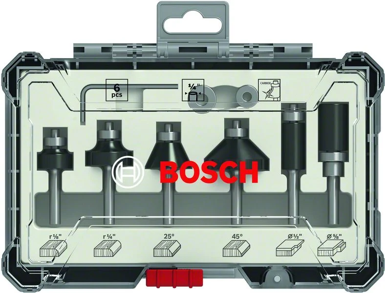 Fresas de cantos Bosch. Vástago 1/4' (2607017470) - 6 piezas Bosch Professional