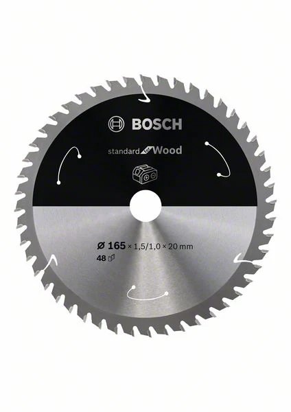 Hoja de sierra circular Bosch Estándar para madera 165 x 20 x 1,5 mm 48Z (2608837687) Bosch Professional